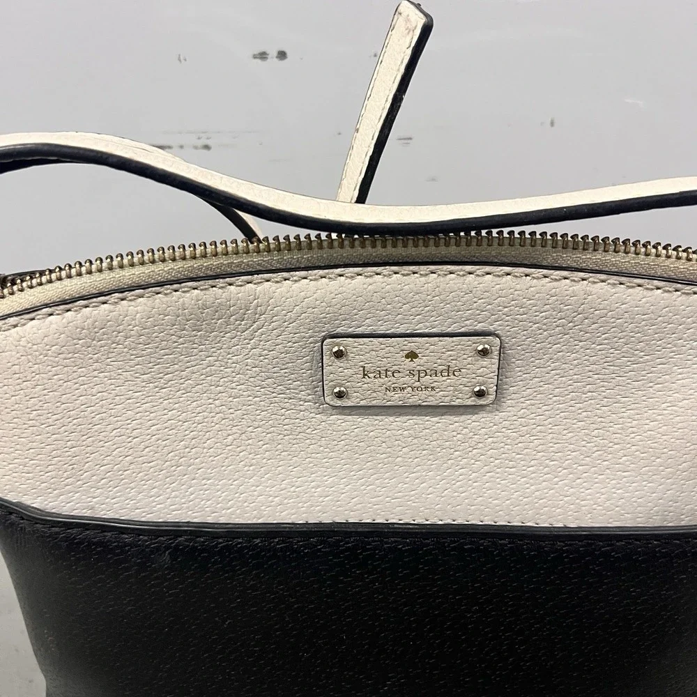 Kate Spade New York Grove Street Caley Leather‎ Satchel Tote Bag Set Black Cream